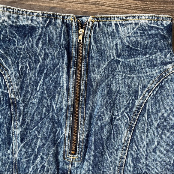 Vintage 80’s Chemin De Fer Acid Wash Midi Denim Pencil Skirt - Picture 7 of 7